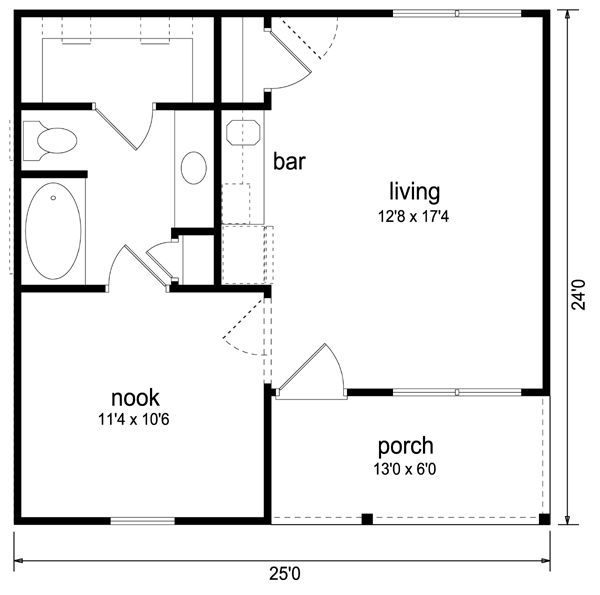 Cottage Level One of Plan 69980