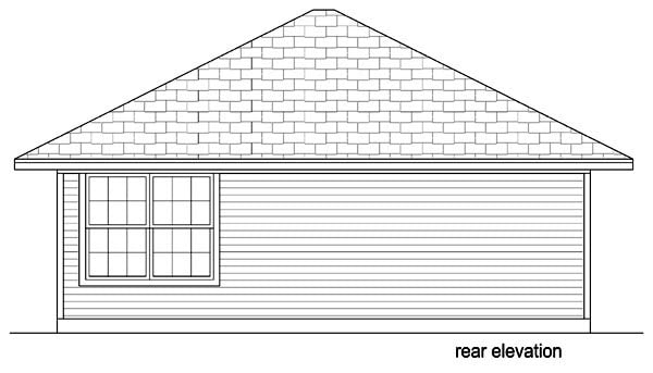 Cottage Rear Elevation of Plan 69980