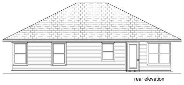 Craftsman Rear Elevation of Plan 69985