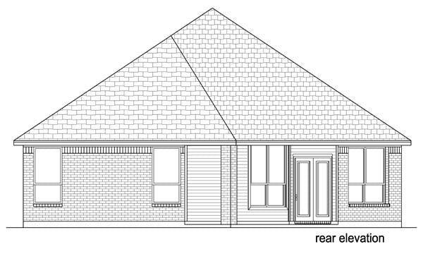 European Traditional Rear Elevation of Plan 69989