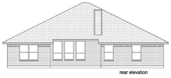 Traditional Rear Elevation of Plan 69991