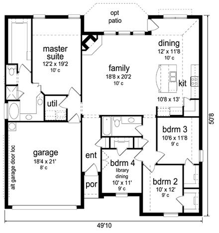 House Plan 69992 First Level Plan
