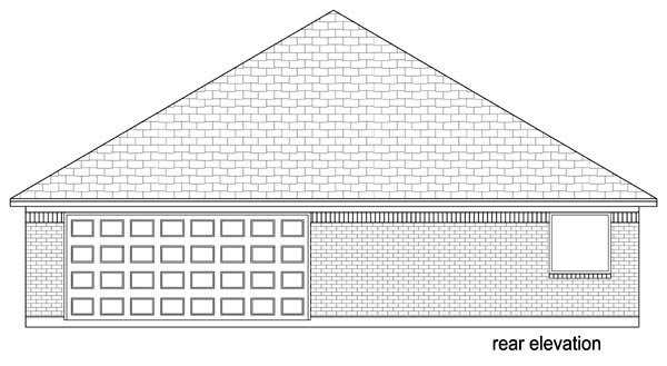 Traditional Rear Elevation of Plan 69995