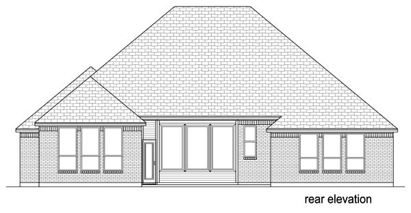 European Traditional Rear Elevation of Plan 69997