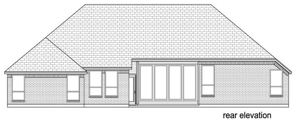 European Traditional Rear Elevation of Plan 69999