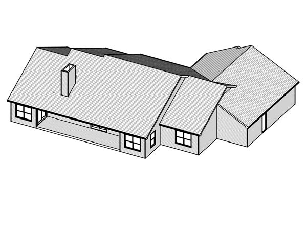 Traditional Rear Elevation of Plan 70101