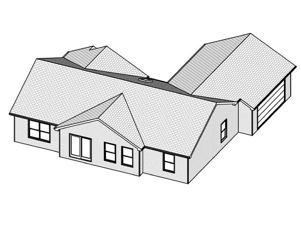Traditional Rear Elevation of Plan 70103