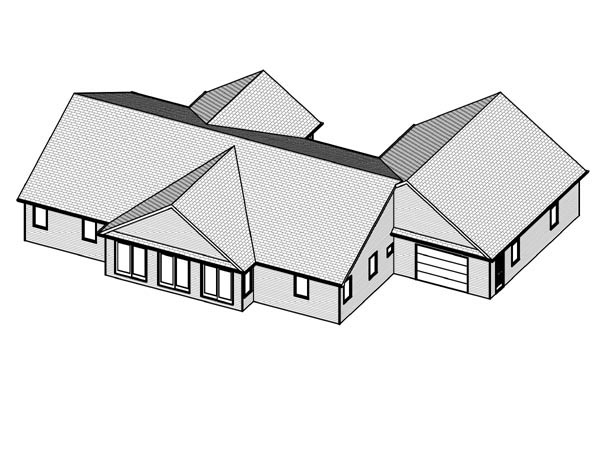 Traditional Rear Elevation of Plan 70106