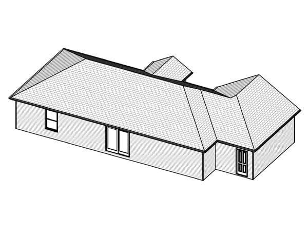 Traditional Rear Elevation of Plan 70109