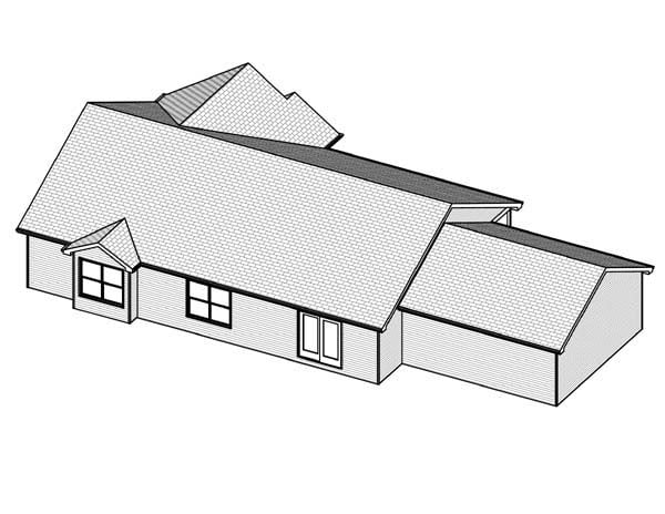 Traditional Rear Elevation of Plan 70113