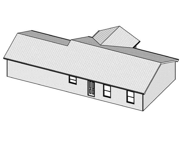 Traditional Rear Elevation of Plan 70119