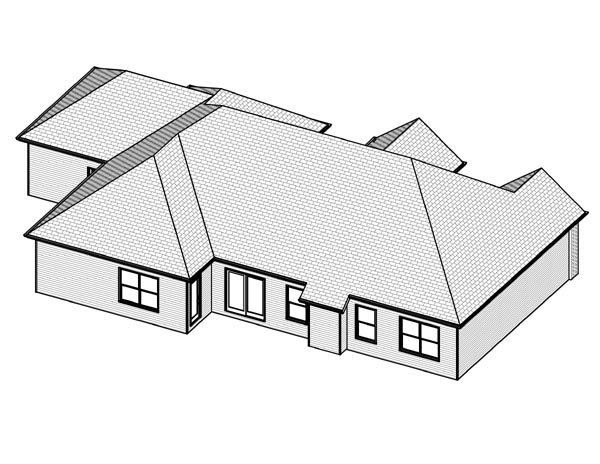 Traditional Rear Elevation of Plan 70124