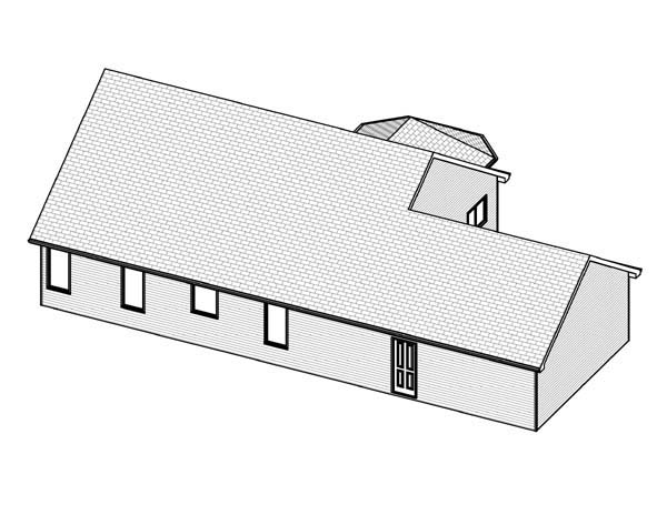 Traditional Rear Elevation of Plan 70127