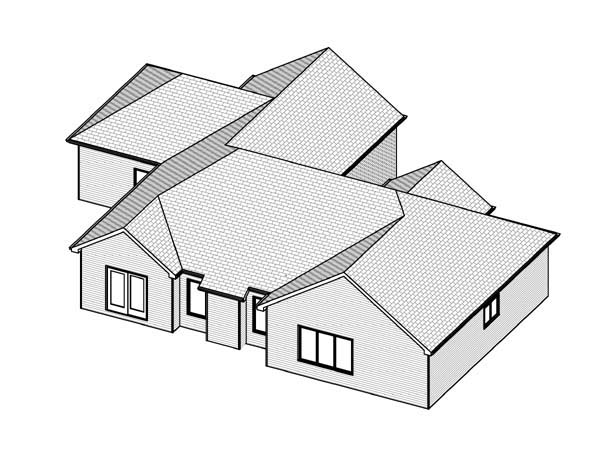 Traditional Rear Elevation of Plan 70135