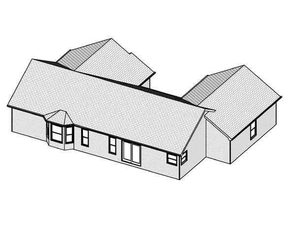 Traditional Rear Elevation of Plan 70136