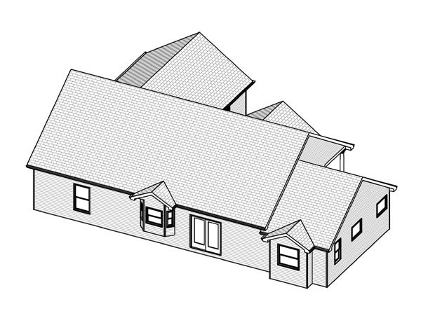 Traditional Rear Elevation of Plan 70138