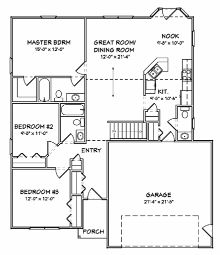 House Plan 70148 First Level Plan