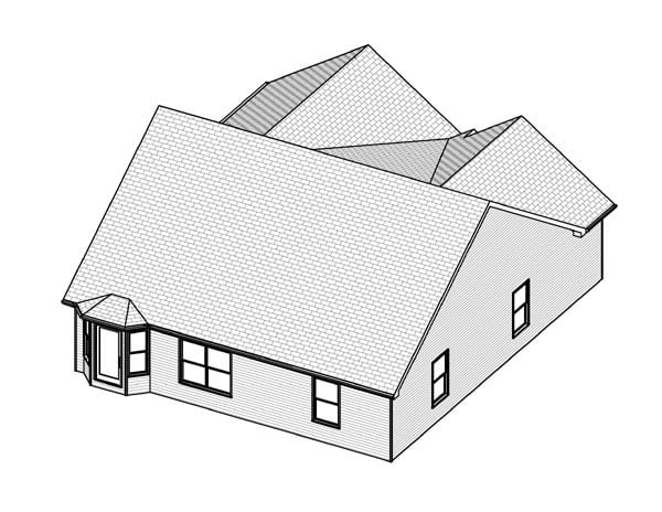 Traditional Rear Elevation of Plan 70148