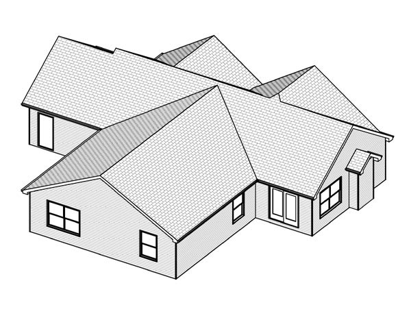 Traditional Rear Elevation of Plan 70160