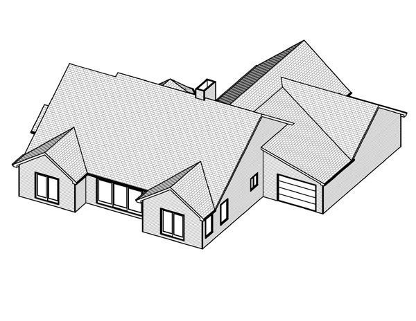 Traditional Rear Elevation of Plan 70161