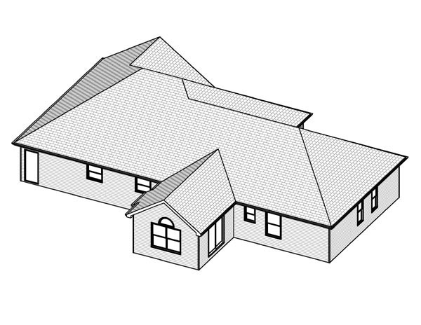 Traditional Rear Elevation of Plan 70163