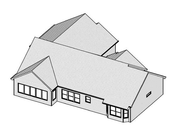 Traditional Rear Elevation of Plan 70165