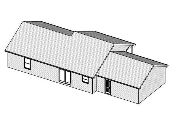 Traditional Rear Elevation of Plan 70170