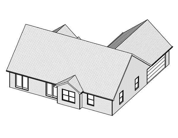 Traditional Rear Elevation of Plan 70179