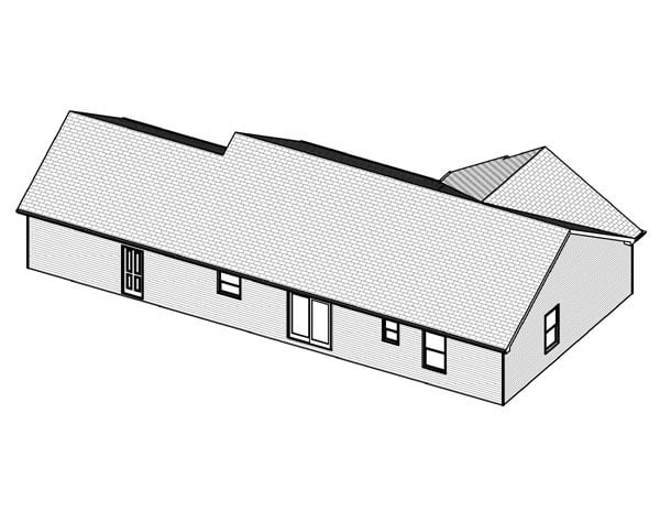 Traditional Rear Elevation of Plan 70184