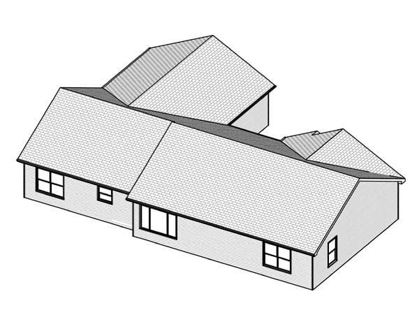 Traditional Rear Elevation of Plan 70192