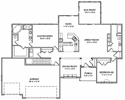 House Plan 70301 First Level Plan