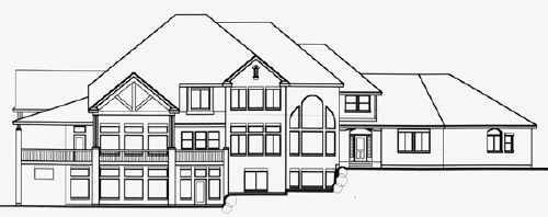 European Rear Elevation of Plan 70408