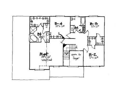 House Plan 70426 Second Level Plan