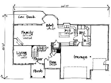 House Plan 70428 First Level Plan