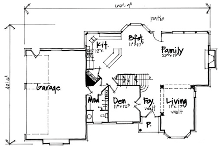 House Plan 70434 First Level Plan