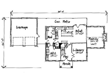 House Plan 70436 First Level Plan