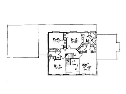 House Plan 70436 Second Level Plan