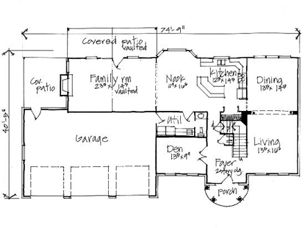 House Plan 70437 First Level Plan