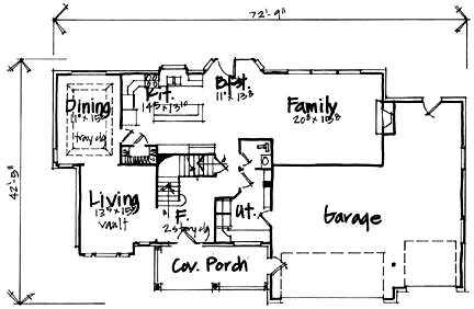 House Plan 70438 First Level Plan