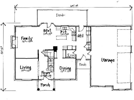 House Plan 70445 First Level Plan