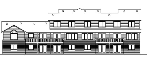 European Rear Elevation of Plan 70454