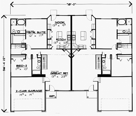 Multi-Family Plan 70460 First Level Plan