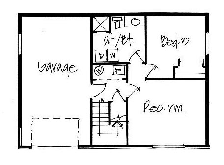 Retro Traditional Lower Level of Plan 70465