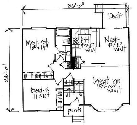 House Plan 70465 First Level Plan