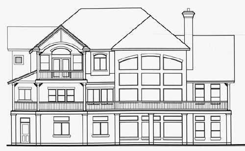 Victorian Rear Elevation of Plan 70471