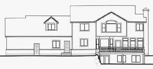 Country Rear Elevation of Plan 70475