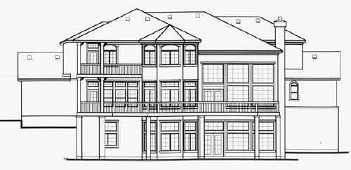Colonial Rear Elevation of Plan 70476