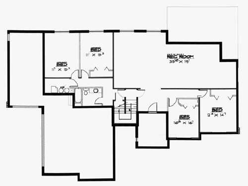 Traditional Lower Level of Plan 70481