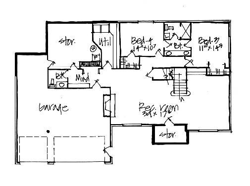 Traditional Lower Level of Plan 70482