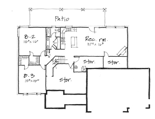 Traditional Lower Level of Plan 70483